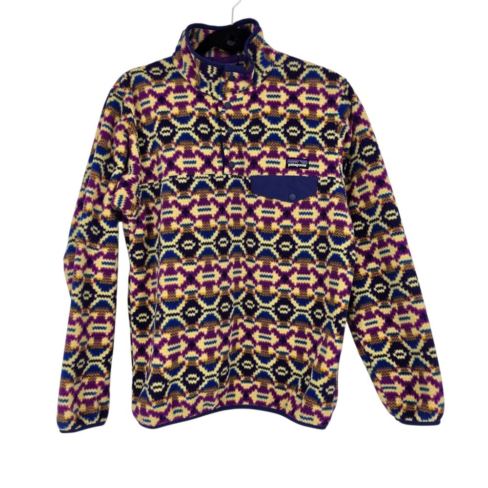 Patagonia Synchilla Aberdeen Butterfly Print Quarter Snap Fleece Pullover Size M